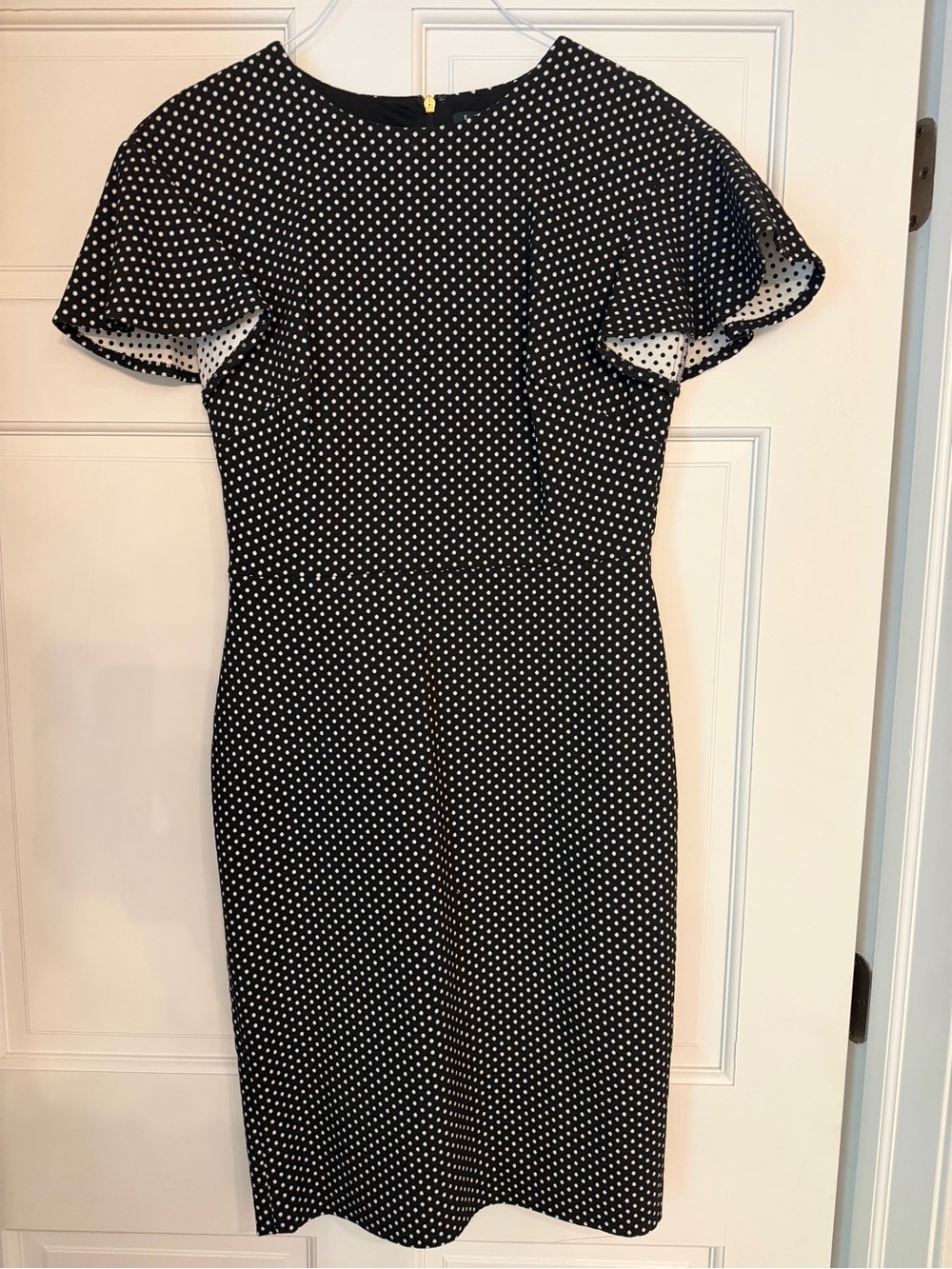 Ralph Lauren Black and White Polka Dot Sheath Dress